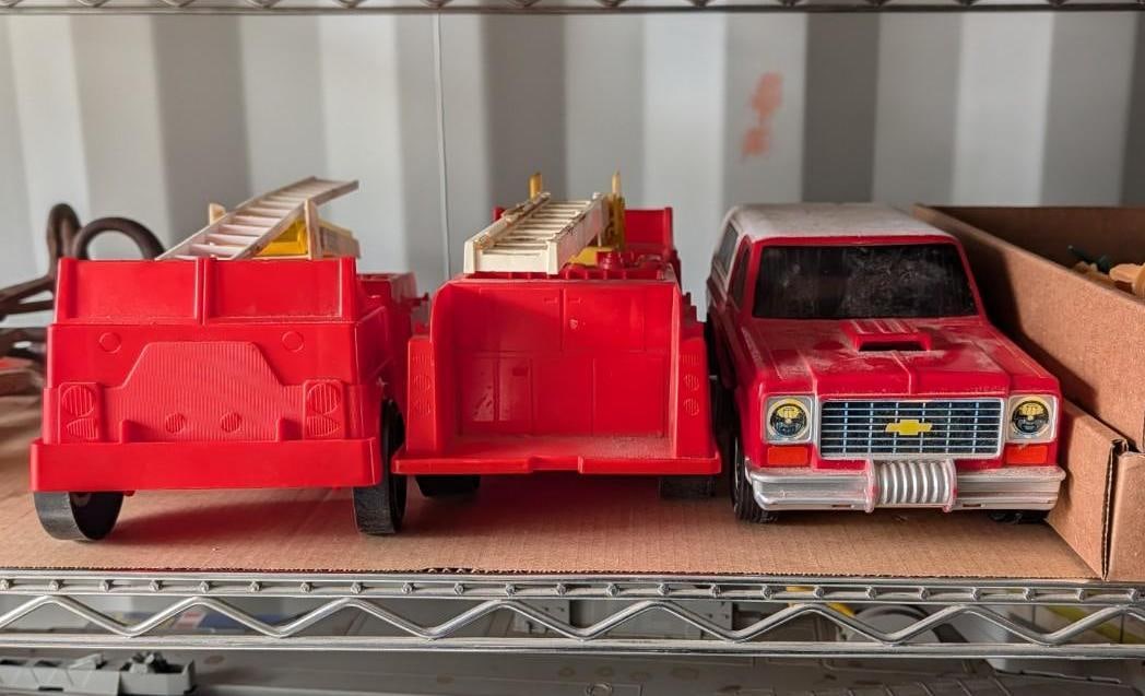 (3) Poly Truck Toys: (3) Poly Truck Toys 