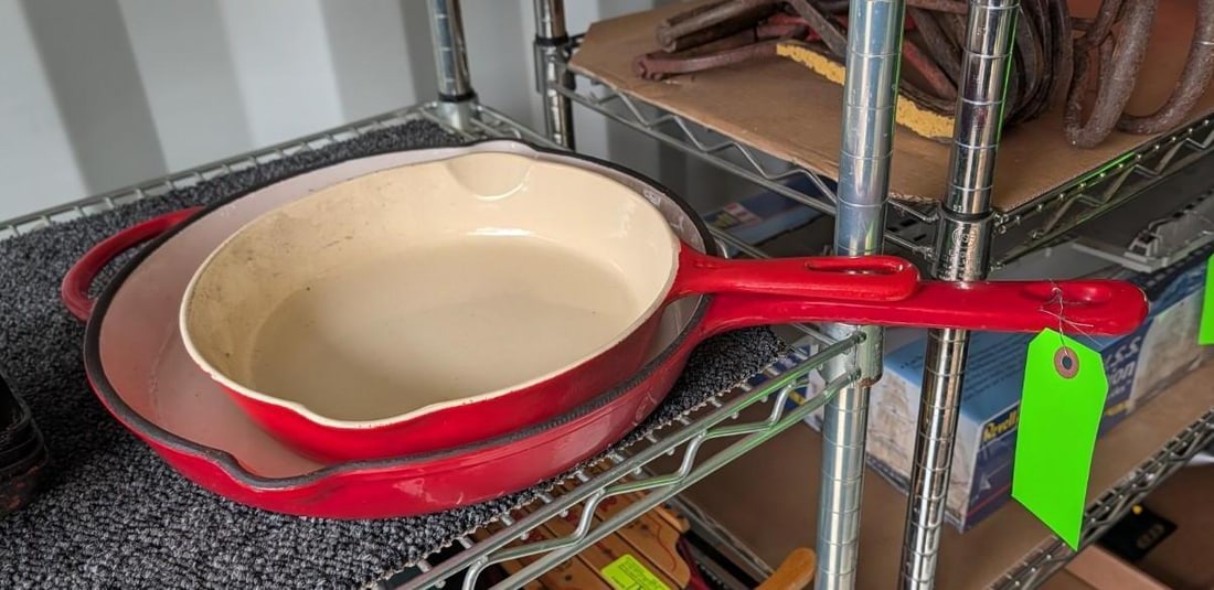(2) Enameled Cast Iron Skillets (1 of 8)