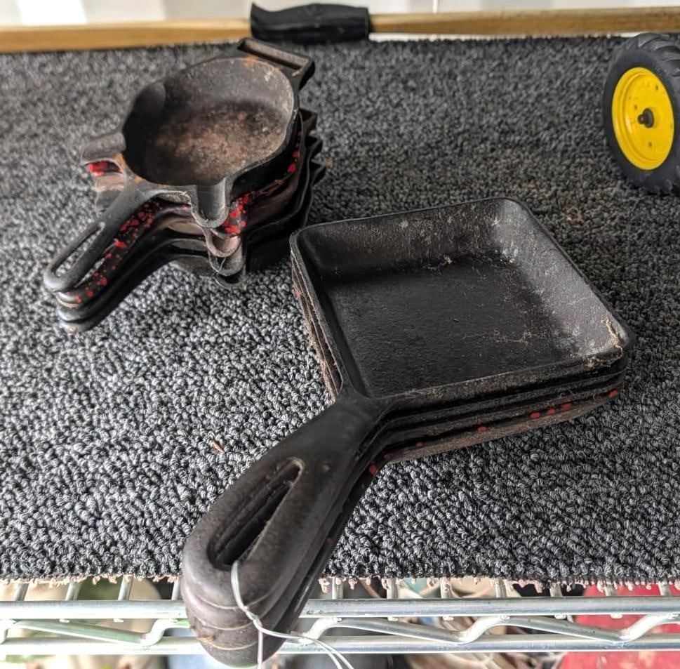 (9) Asst. Cast Iron Ashtrays: largest 9.5" l 