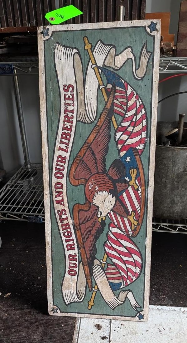 Hand Painted Sign: 12" x 32" 