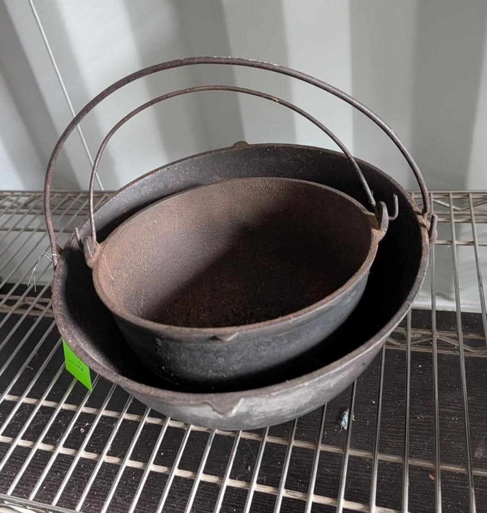 (2) Cast Iron Pots (1 of 4)