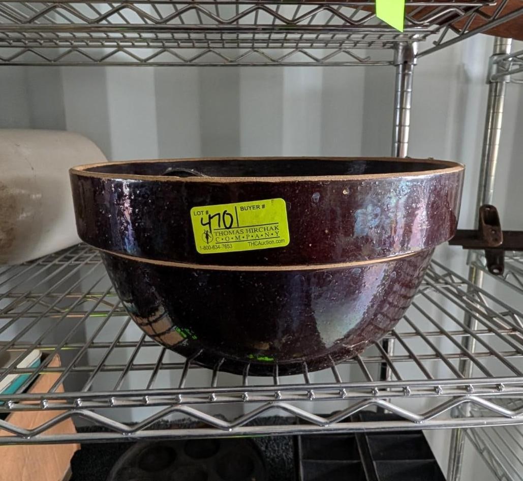 Earthenware Bowl: 12" dia 