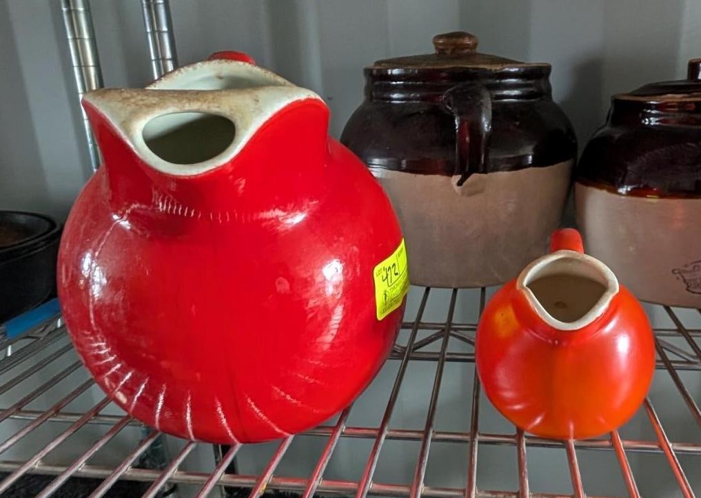 (2) Earthenware Pitchers - 4