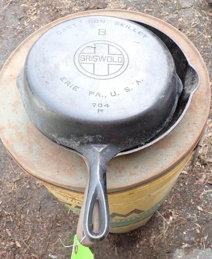 (3) Cast Iron Skillets - 5