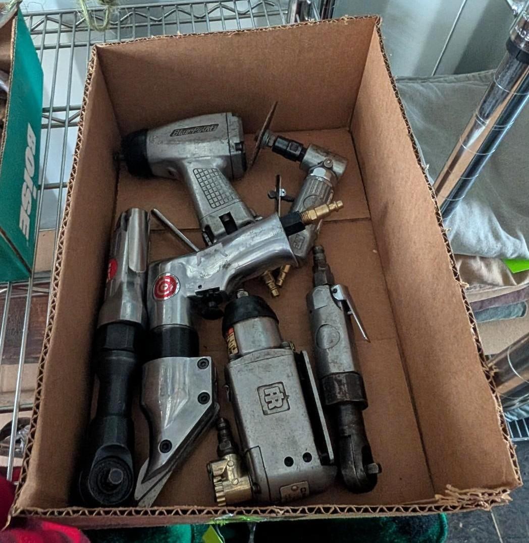 (6) Pneumatic Power Tools: incl. drivers; right angle; shears