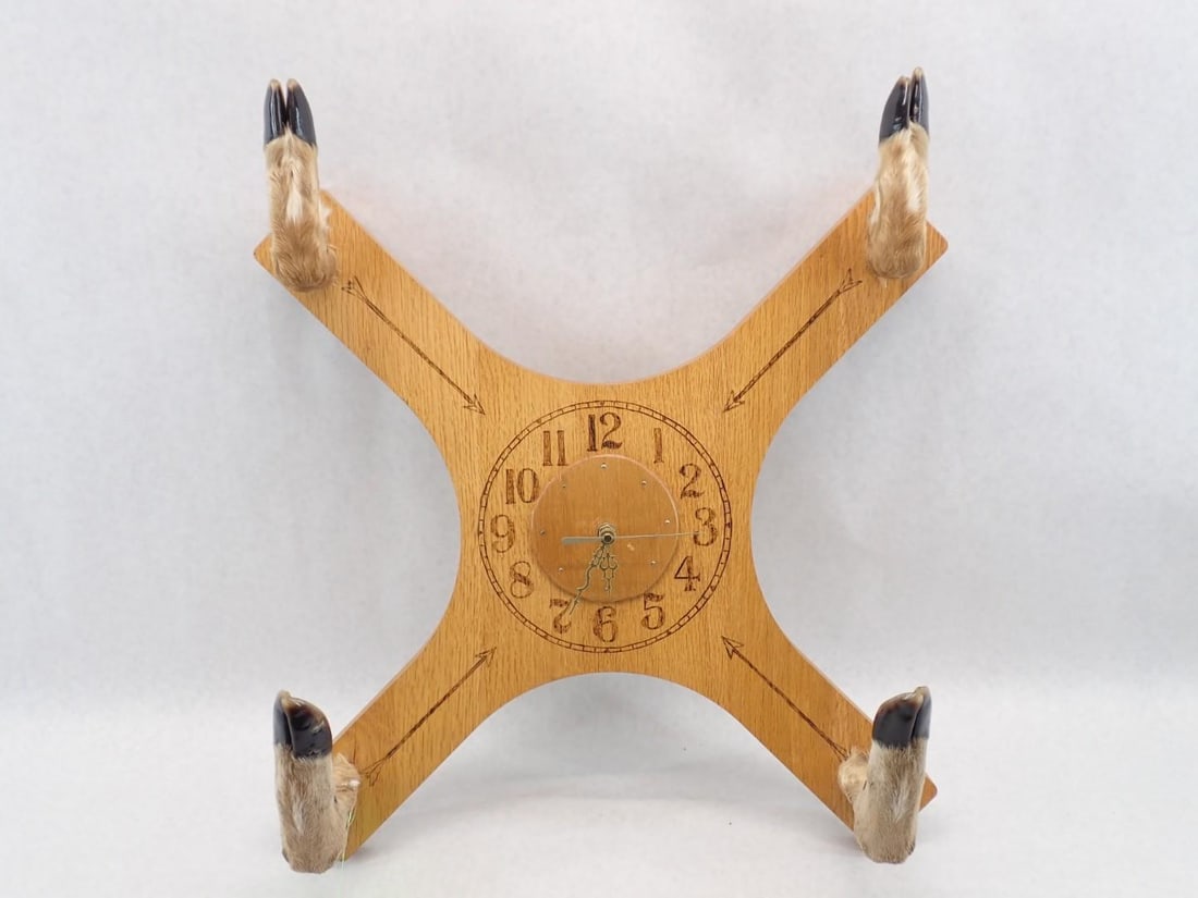 2-Place Rifle Rack Made of Deer Legs & Spike Horn Centerpiece - 2