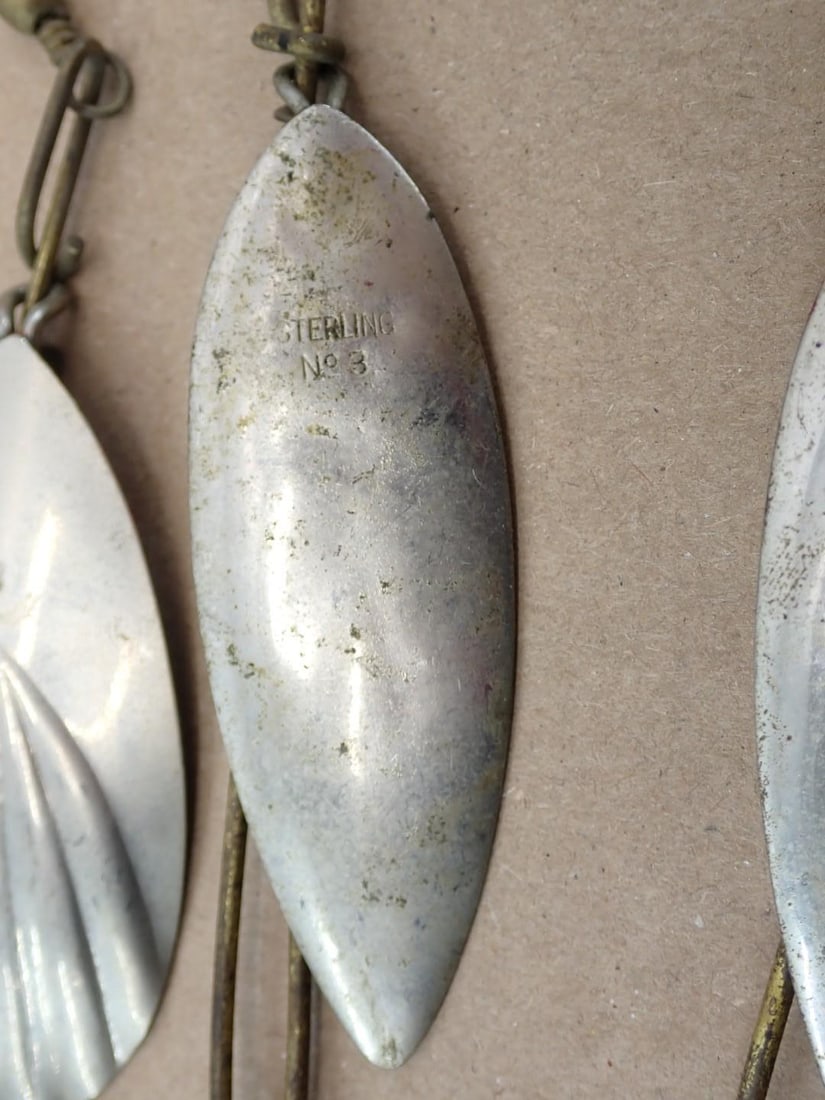 (6) Vintage Silver Spoon Fishing Lures - 8