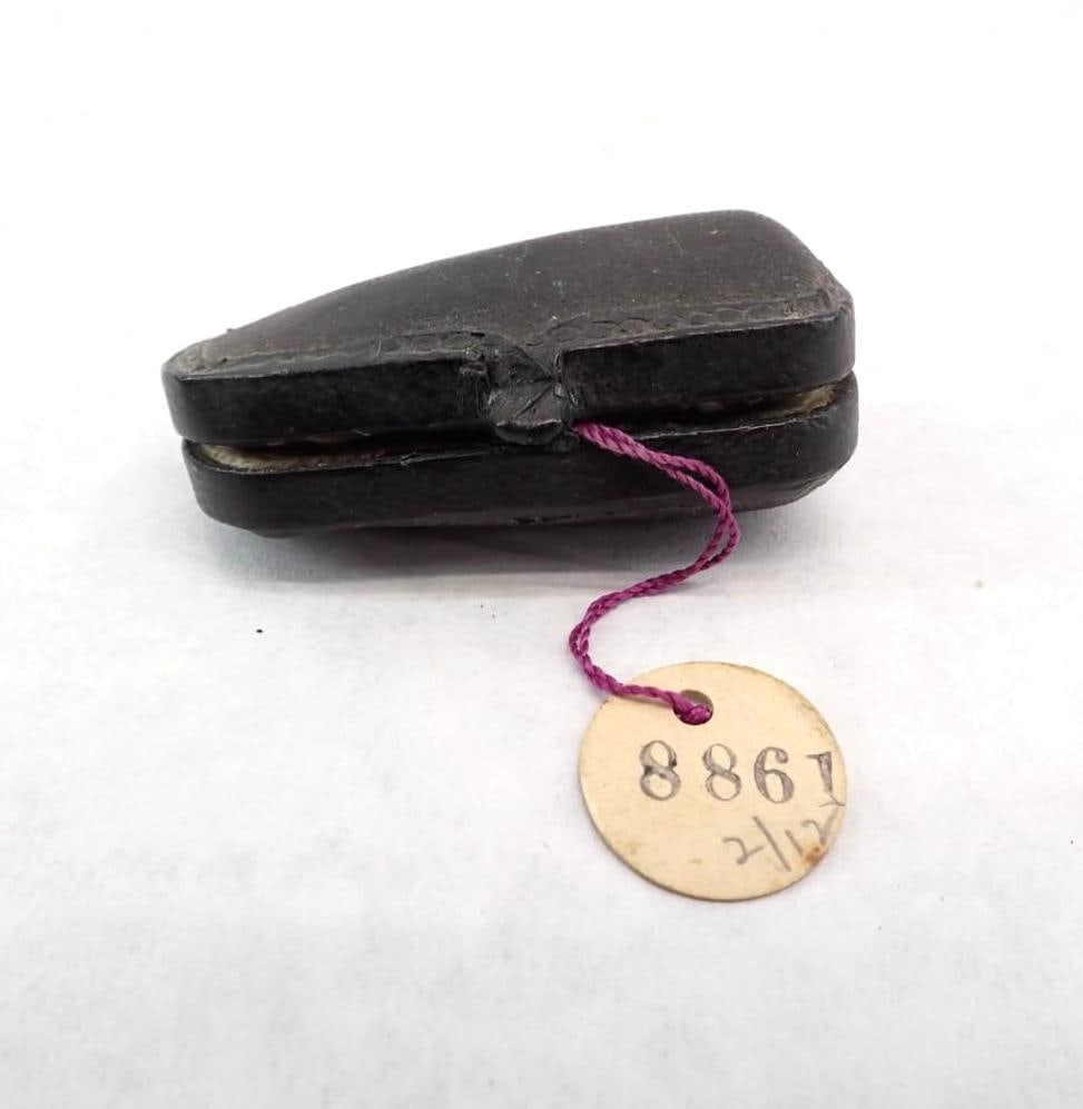 Triangle "The Genuine Bakelite" Leather Covered Pipe Tip Case: Triangle "The Genuine Bakelite" Leather Covered Pipe Tip Case