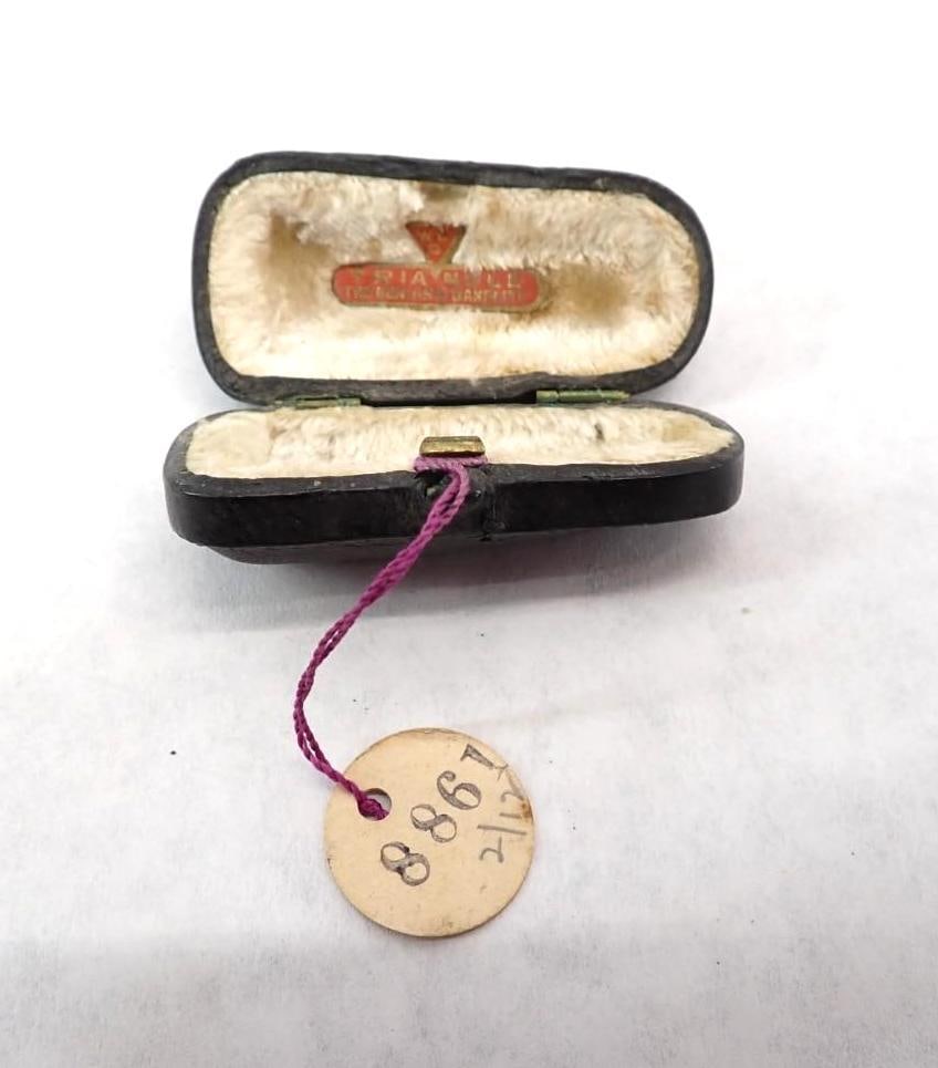 Triangle "The Genuine Bakelite" Leather Covered Pipe Tip Case - 3