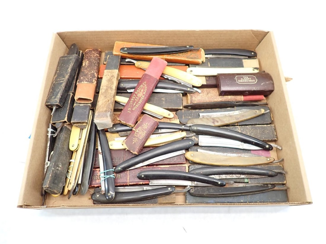 (27+/-) Antique Straight Razors - 2