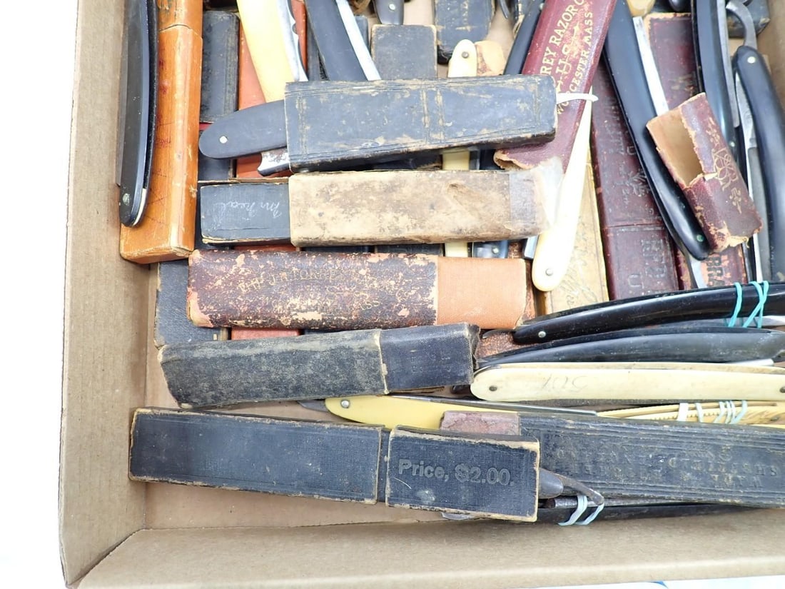 (27+/-) Antique Straight Razors - 8