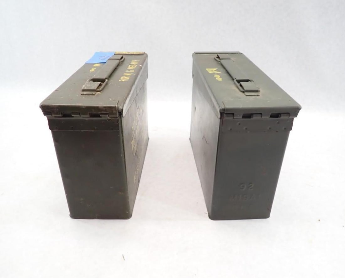 (2) Steel Ammo Boxes & Hardshell Case - 10
