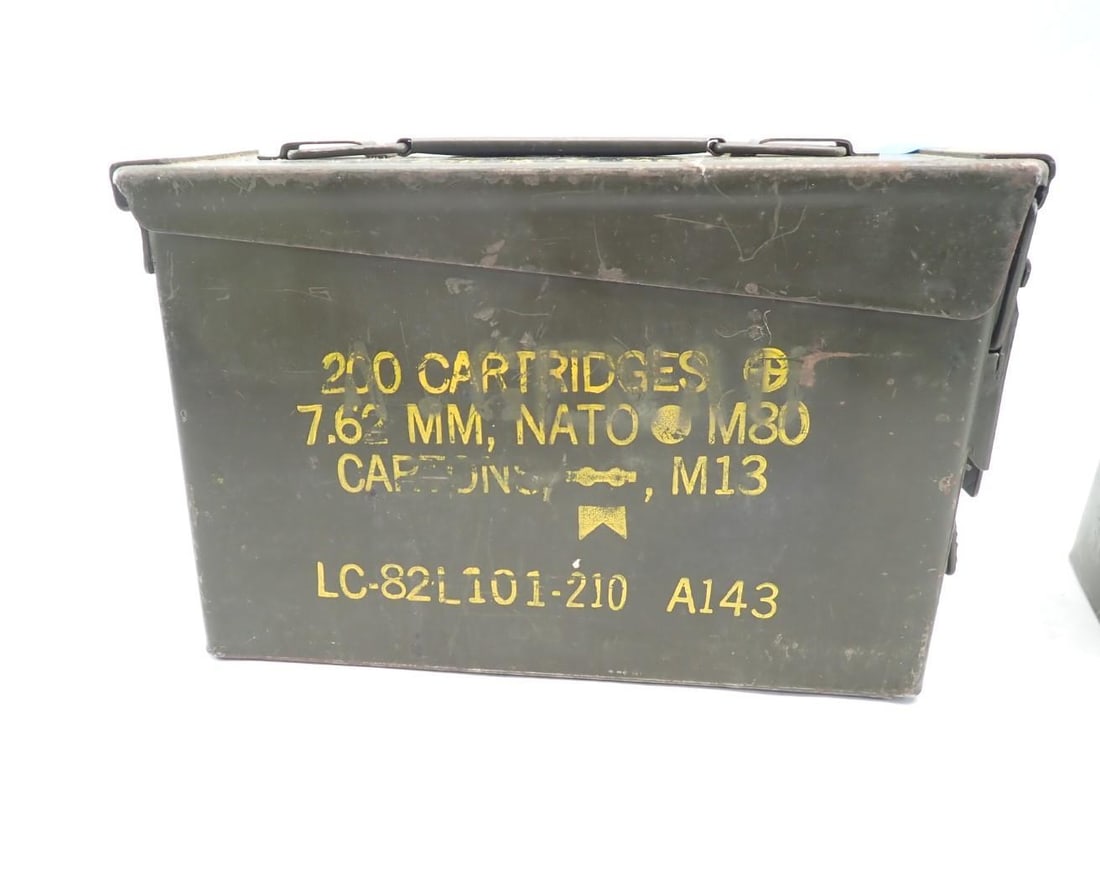 (2) Steel Ammo Boxes & Hardshell Case - 12