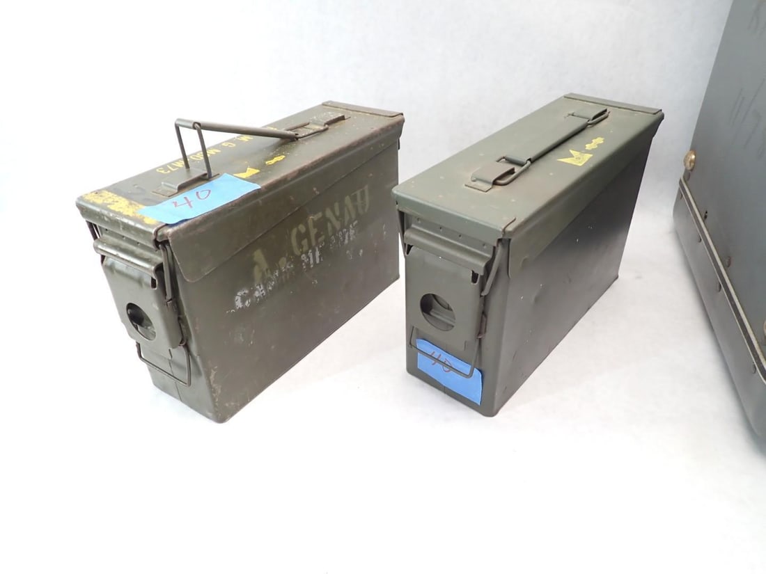 (2) Steel Ammo Boxes & Hardshell Case - 2