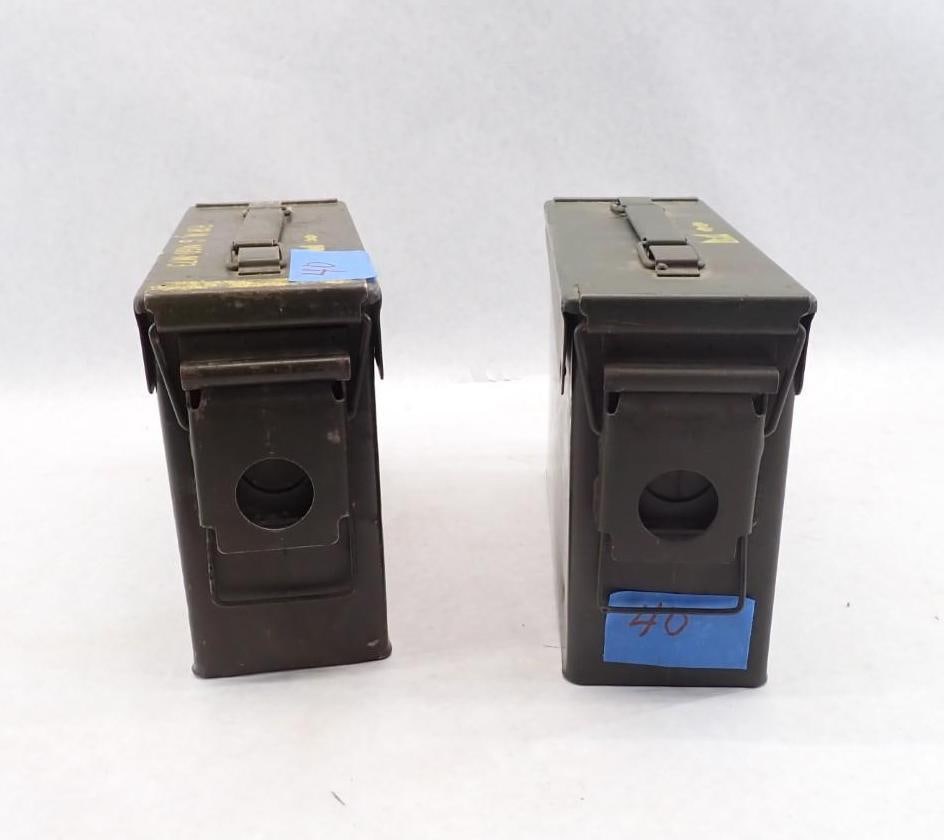 (2) Steel Ammo Boxes & Hardshell Case - 8