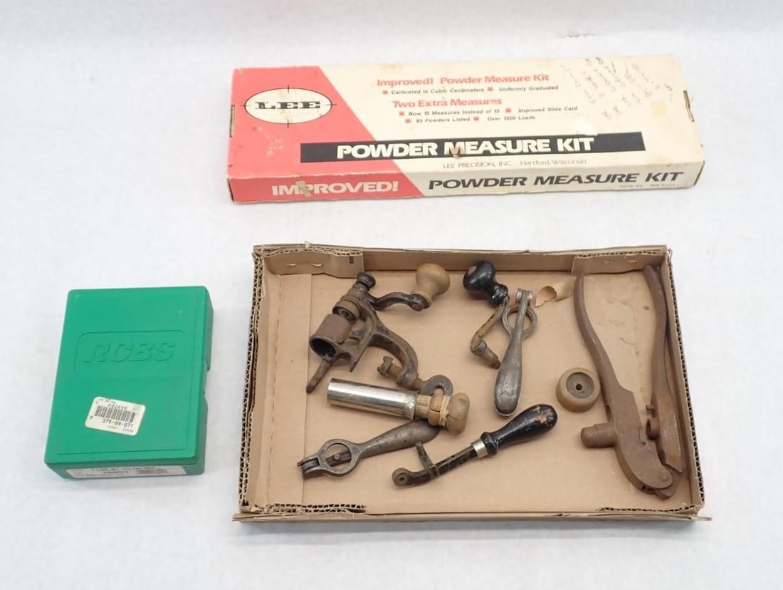 Ammo Reloaders Lot: Powder Measure, .357 H&H Mag Set, Winchester Vintage Tool, Etc