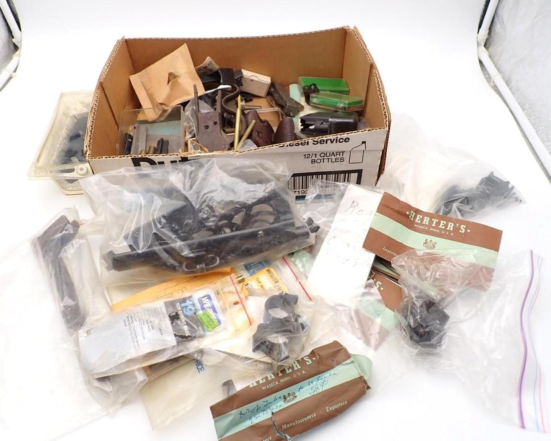 Gunsmiths Lot: Sights, Scope Mounts, Trigger Parts, Hardware, Fasteners, Magazine Parts, Etc