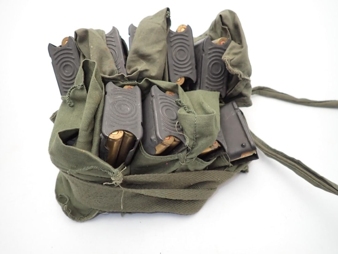 (56+/-) .30 Cal. Cartridges, (24+/-) .30 Cal Brass, (2) Bandoliers - 5
