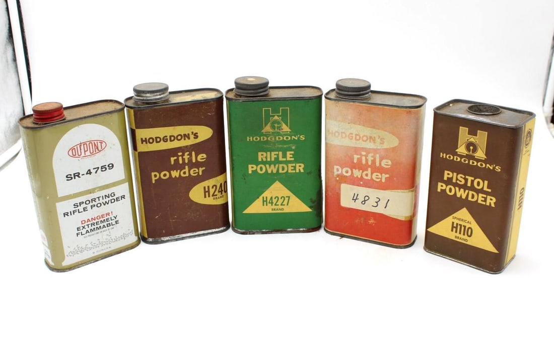 5+/- lbs of Hodgdon & DuPont Rifle & Pistol Powder: 4831, H240, H110, H4227 & DuPont SR-4759