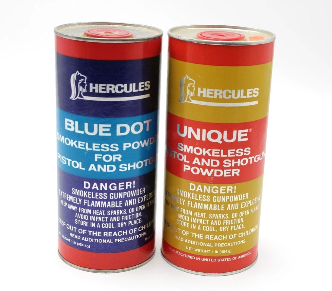 2+/- lbs of Hercules Blue Dot & Unique Pistol & Shotgun Powder (1 of 3)