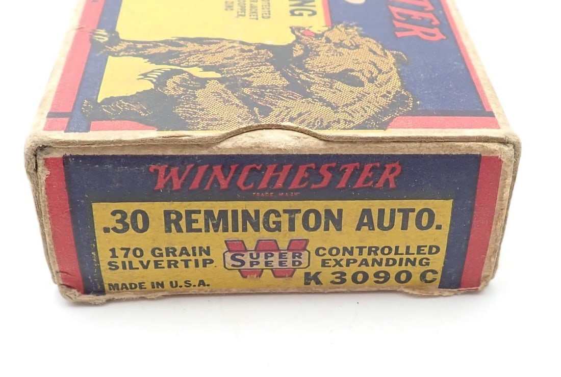 Vintage Winchester .30 Remington Auto Cartridge Box - 2