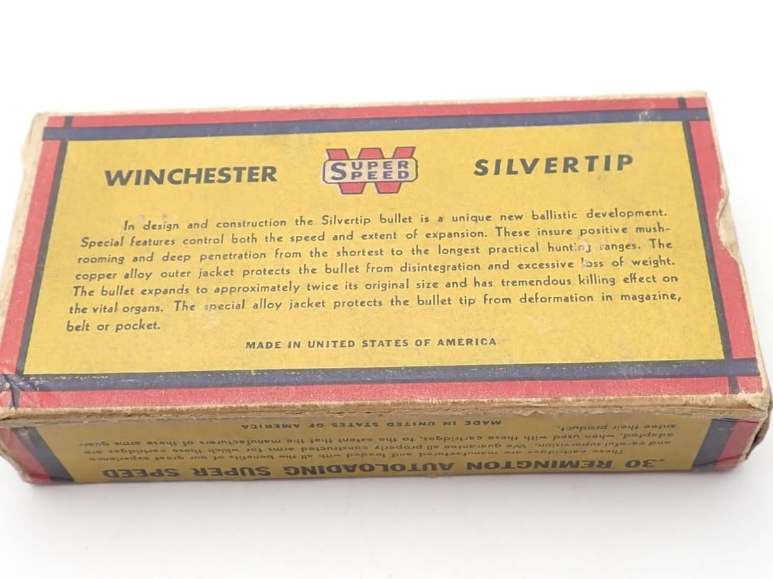 Vintage Winchester .30 Remington Auto Cartridge Box - 3