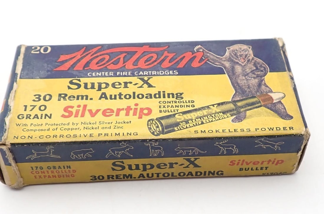 Vintage Western .30 Remington Auto Cartridge Box (1 of 5)