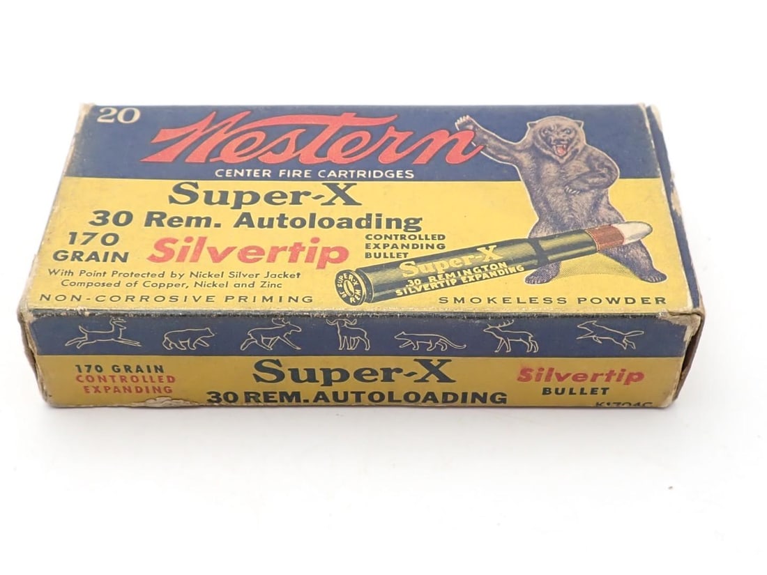 Vintage Western .30 Remington Auto Cartridge Box (1 of 4)