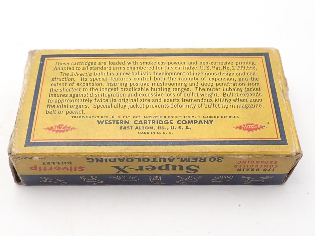Vintage Western .30 Remington Auto Cartridge Box - 3