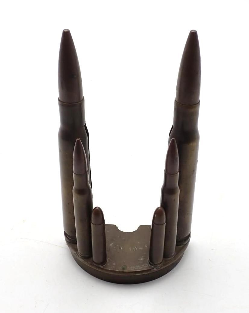 Trench Art Calendar or Card Holder: 6" in height