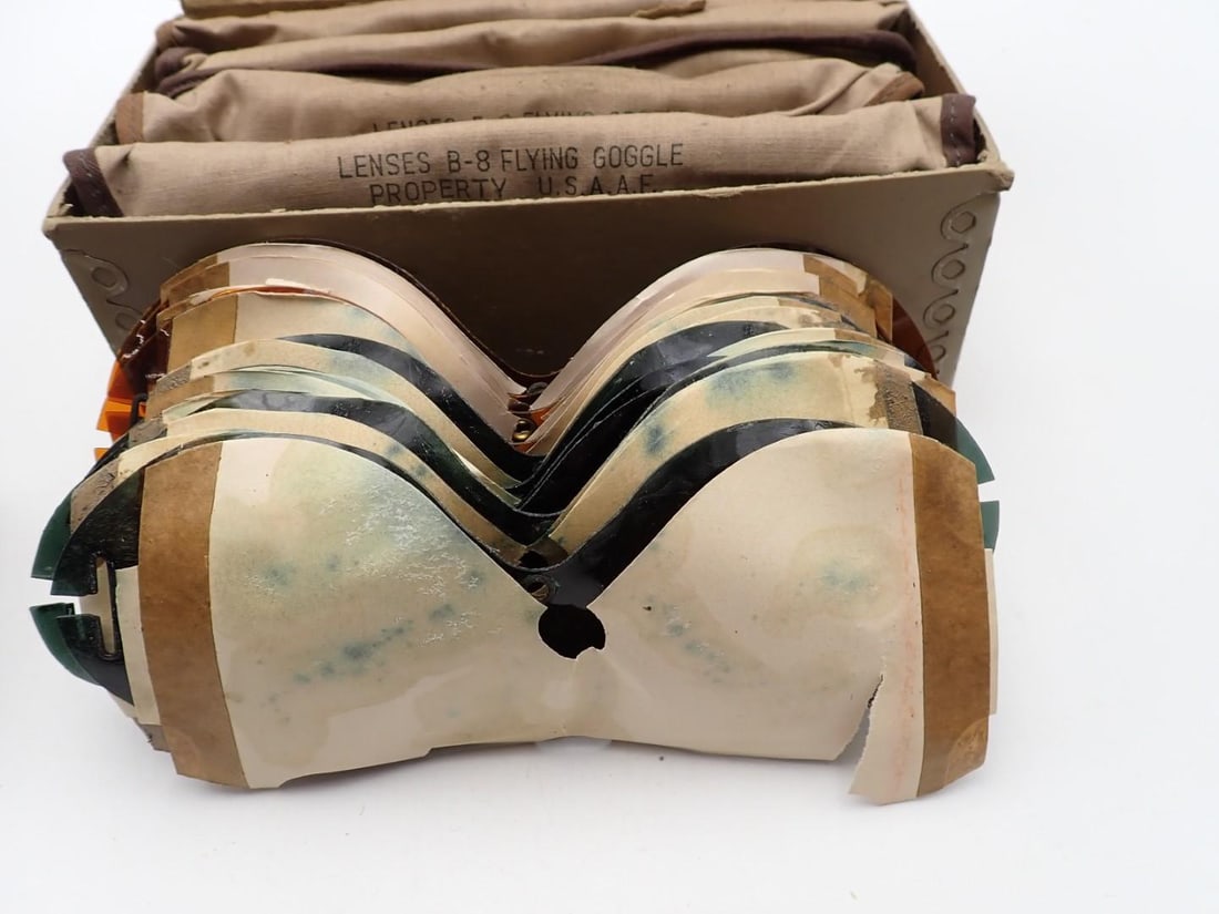 Box of (6) U.S. Type B-8 Flying Goggles: N.O.S.