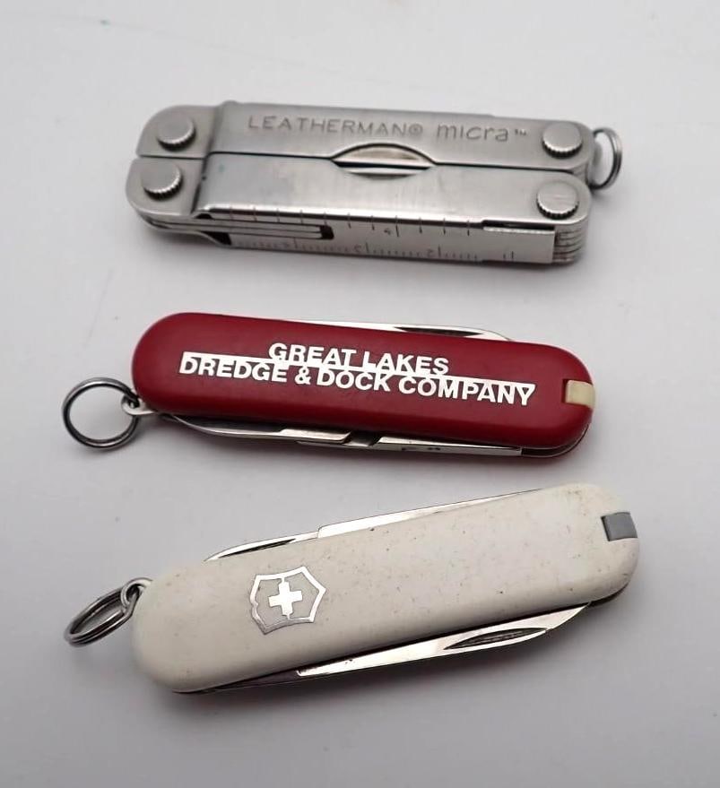 (2) Victorinox Pen Knives & (1) Leatherman Tool (1 of 9)