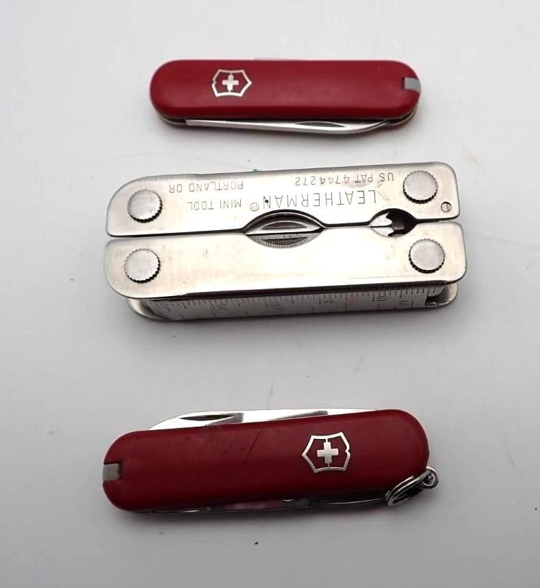 (2) Victorinox Pen Knives & (1) Leatherman Tool (1 of 6)