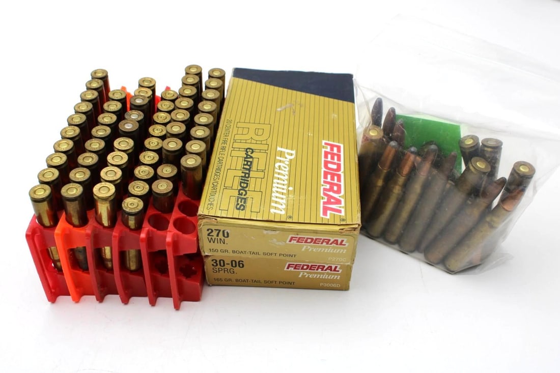 (74) .30-06 Cartridges: most Federal and Winchester, also includes some brass