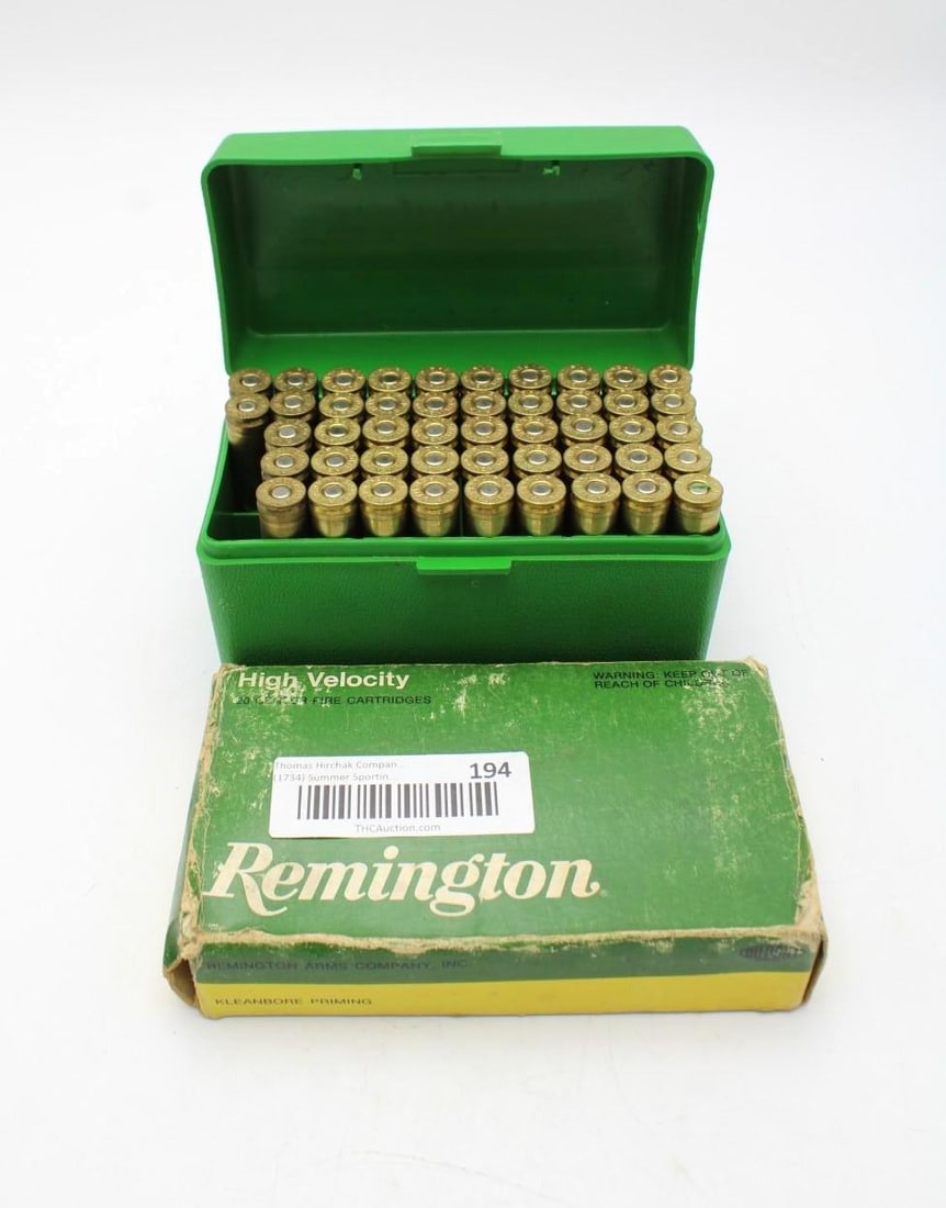 (67) 7mm Remington Magnum Cartridges: Box of Remington (some oxidization) & plastic case with (47) which may be handloads