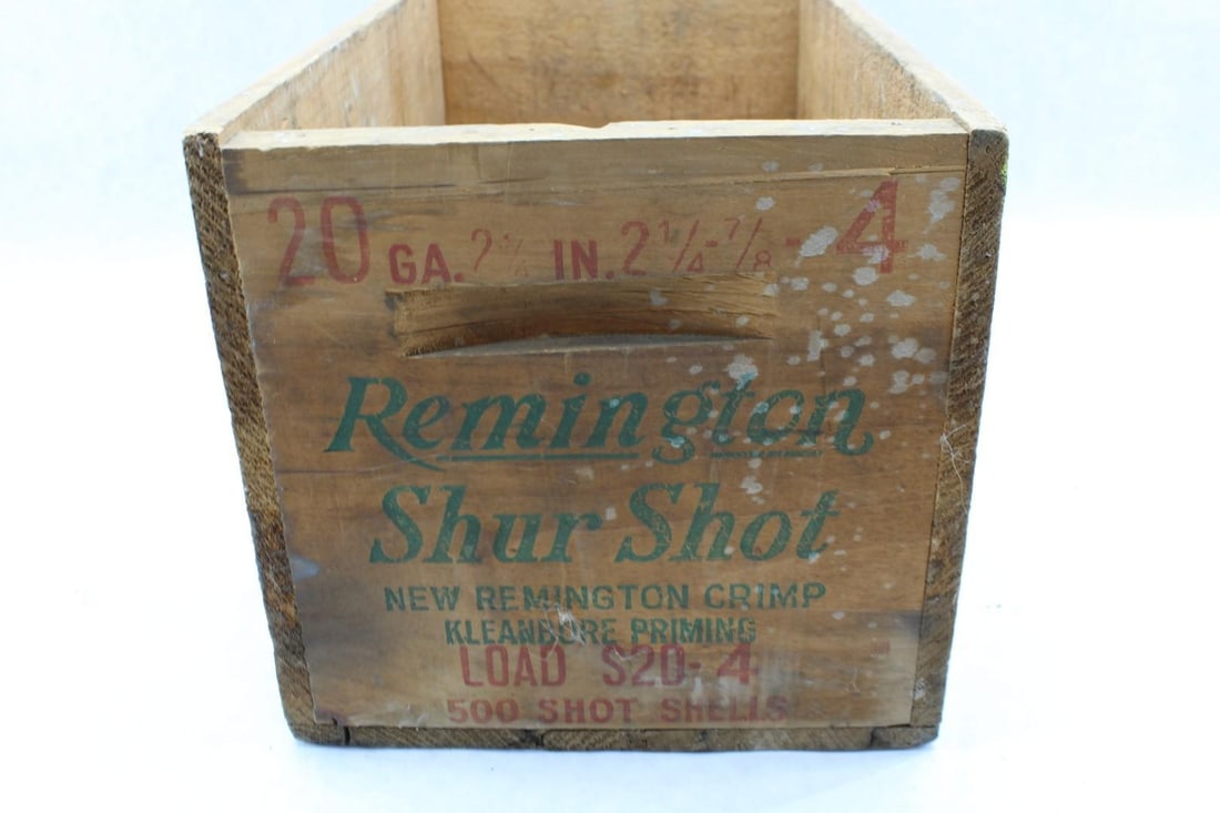 Vintage Remington Shur Shot 20 Ga. Wood Shotgun Shell Crate - 2