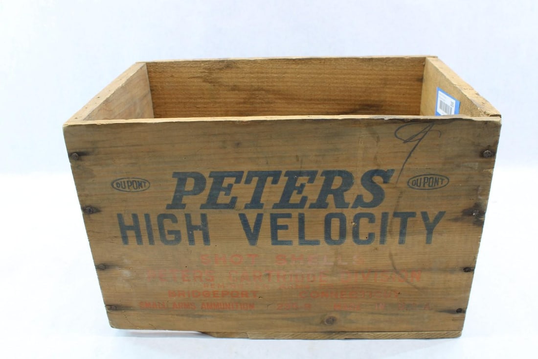 Vintage Peters High Velocity 12 Ga. Wood Shotgun Shell Crate (1 of 4)