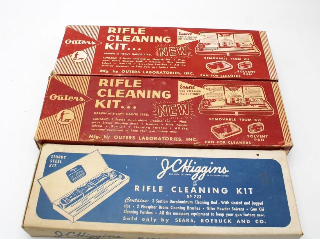 (3) Minty Vintage Rifle Cleaning Kits - 3