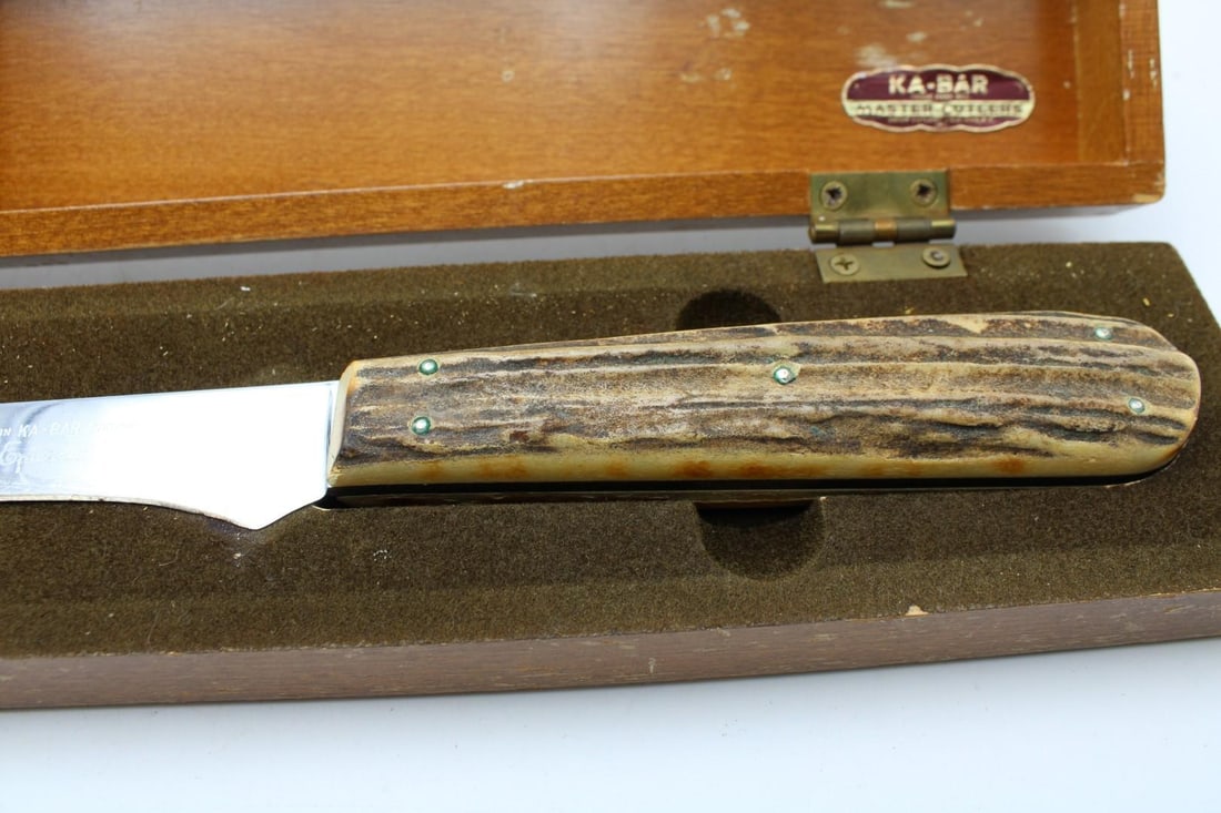 Vintage Ka-Bar Epicure Carving Knife in Wood Case - 2