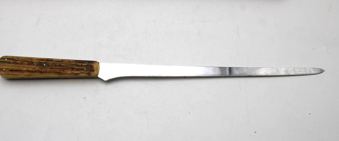 Vintage Ka-Bar Epicure Carving Knife in Wood Case - 3