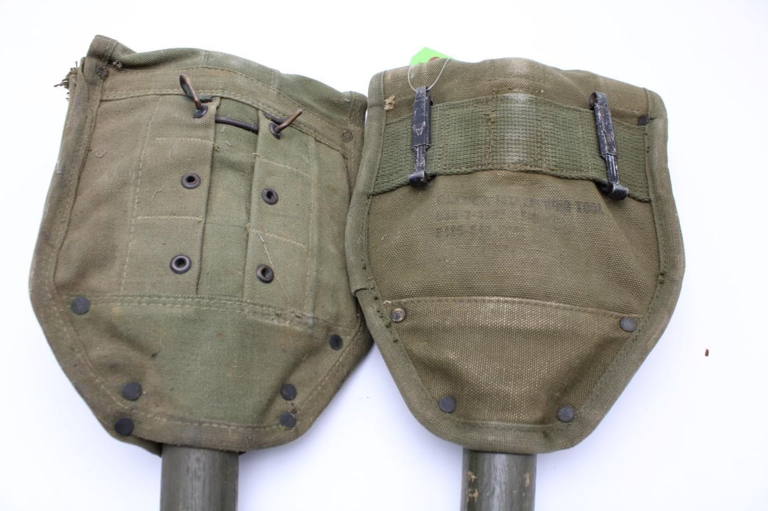 (2) Vintage U.S. Entrenching Tools W/ Covers - 2