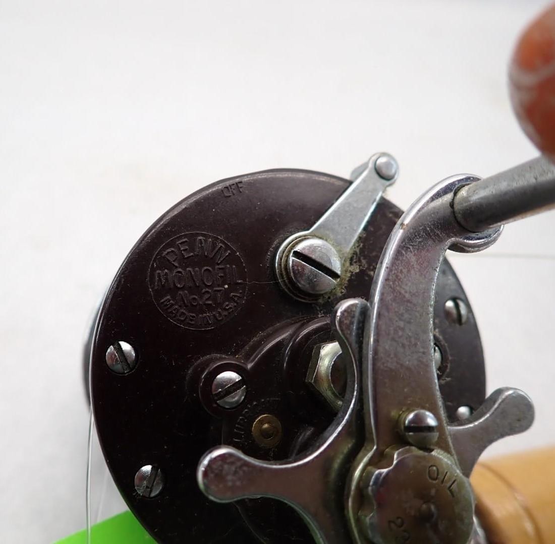 Vintage Boat Rod W/ Penn Monofil No. 27 Reel - 8