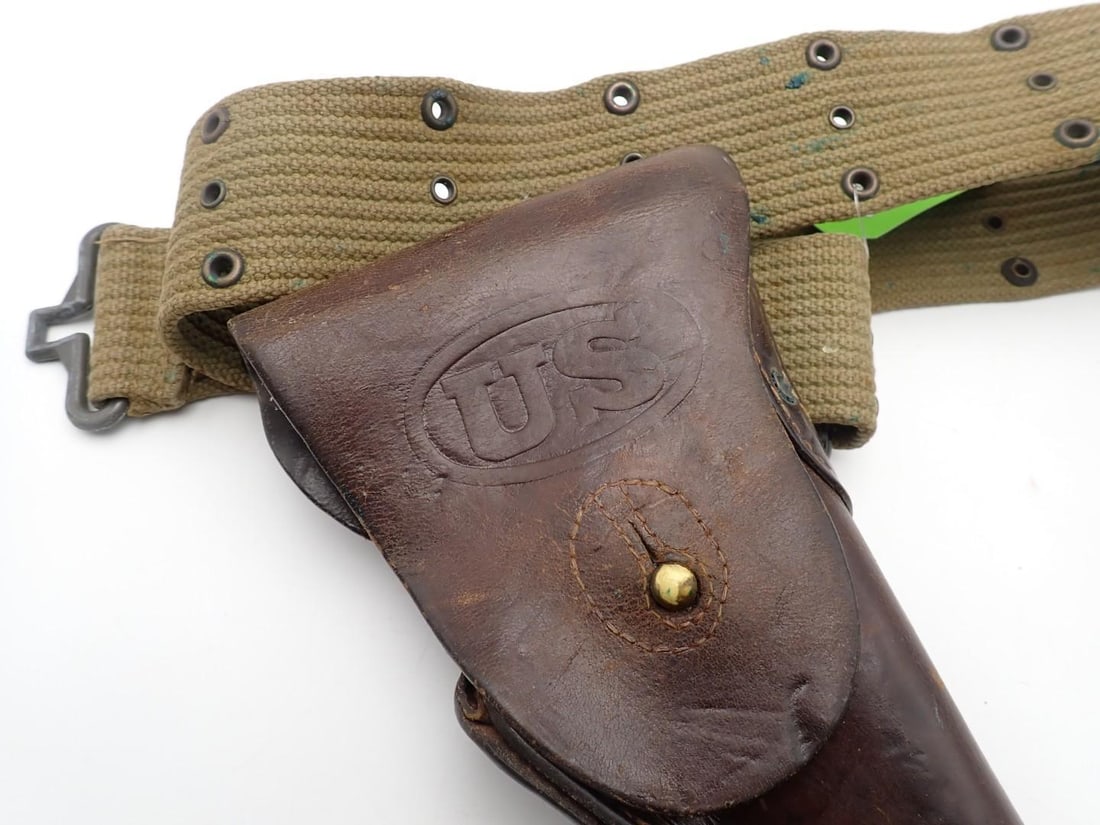 Vintage U.S. Leather Pistol Holster & Belt - 2