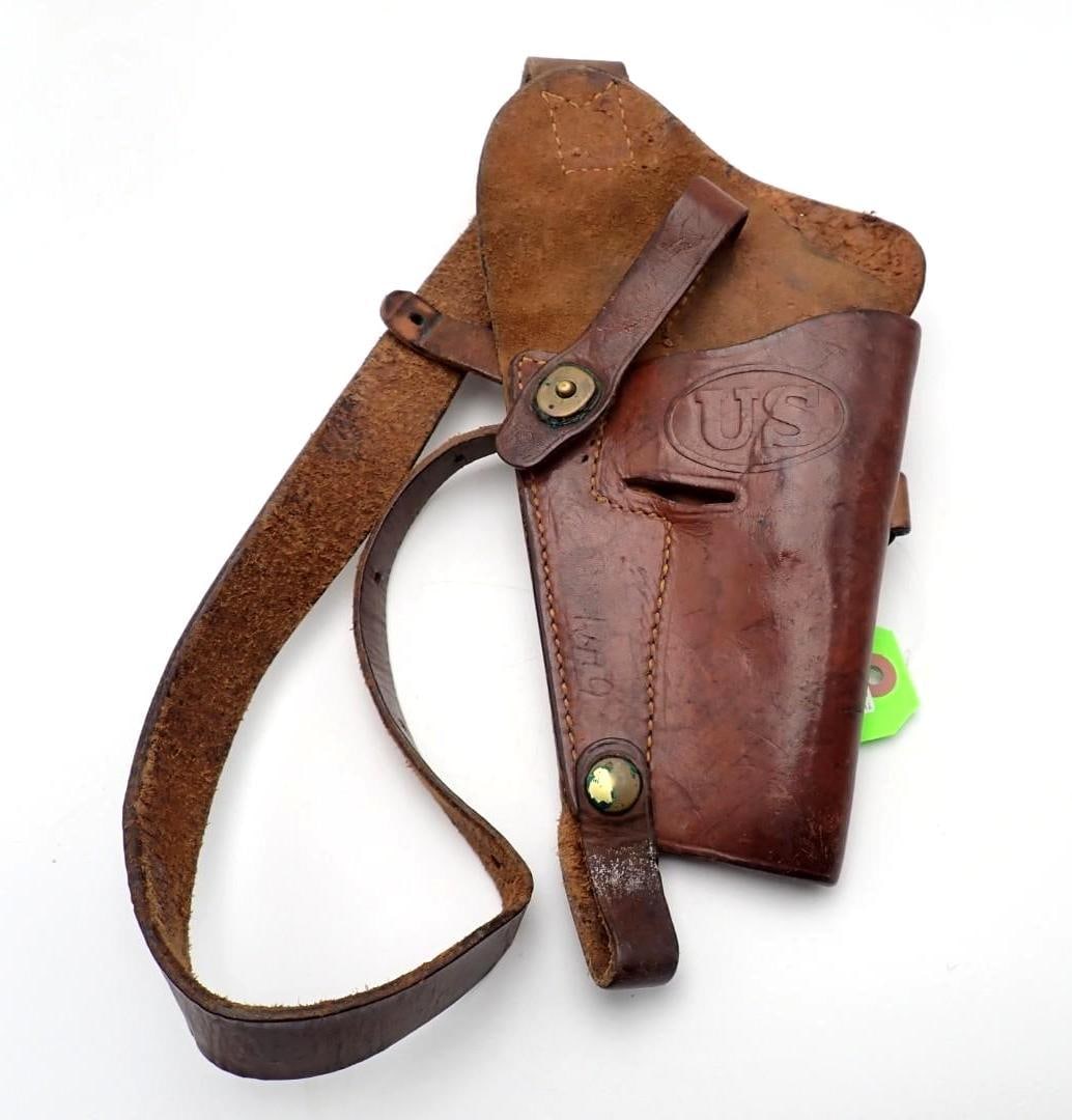 Vintage U.S. Leather Pistol Shoulder Holster: marked Enger-Kress / -44-