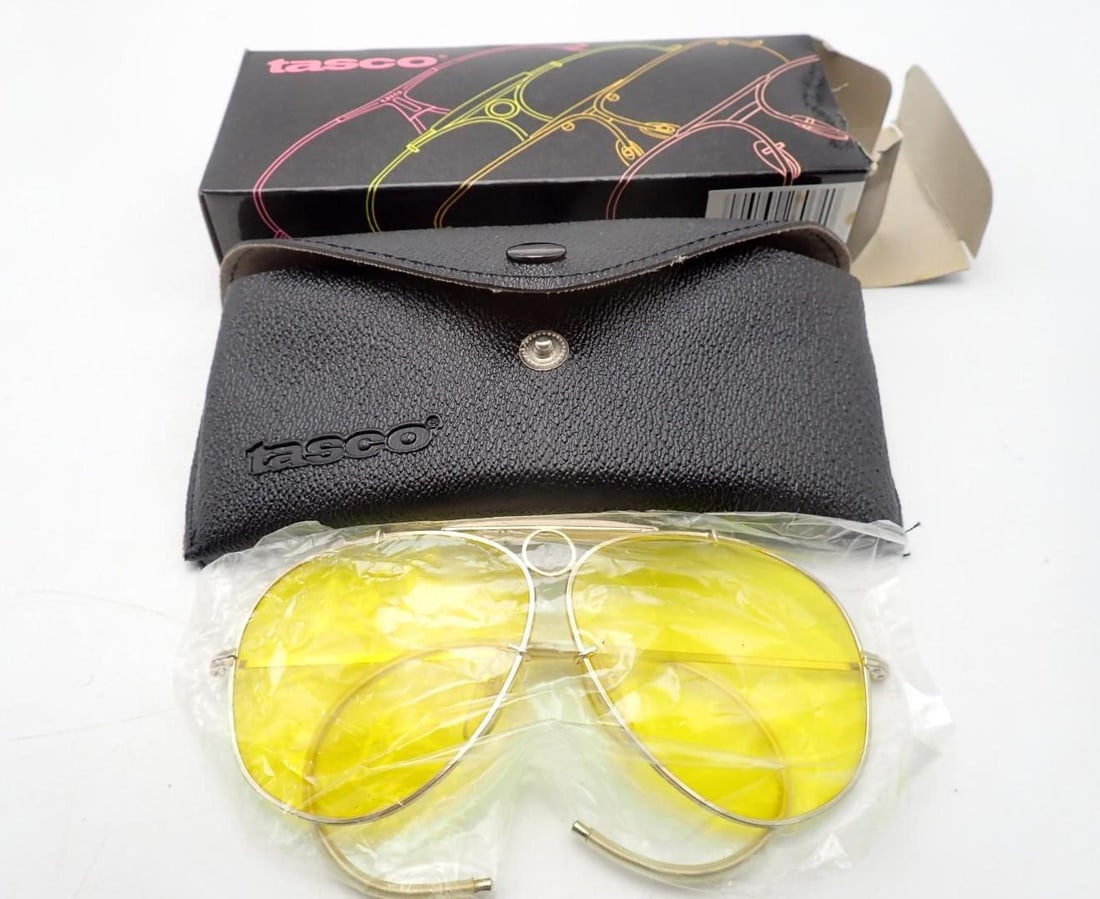 Vintage Tasco Shooting Glasses: yellow lenses, N.O.S.