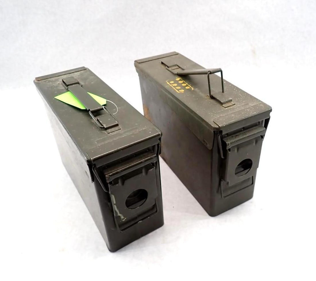 (2) Steel Ammo Cans: (2) Steel Ammo Cans