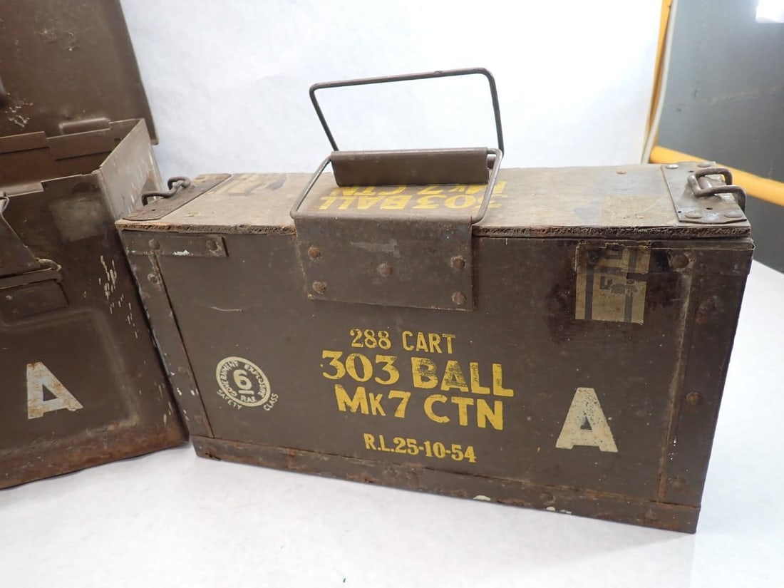 British Steel Ammo Can W/ (2) Interior Crates - 10
