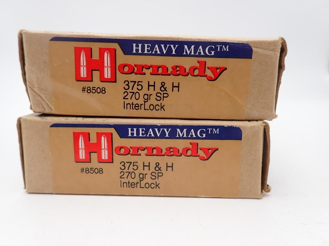 (2) Boxes of Hornady .375 H&H Magnum Cartridges - 2