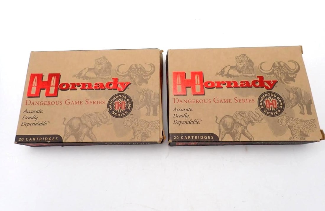 (2) Boxes of Hornady .375 H&H Magnum Cartridges: (2) Boxes of Hornady .375 H&H Magnum Cartridges