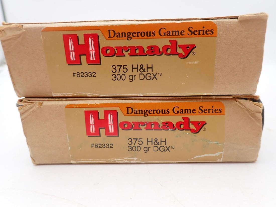 (2) Boxes of Hornady .375 H&H Magnum Cartridges - 2